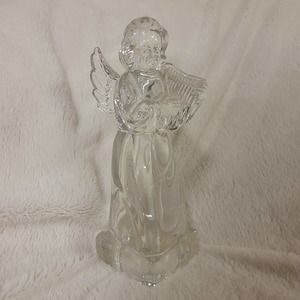 MIKASA Herald Collection Lead Crystal Angel Angelic Harp Figurine Germany